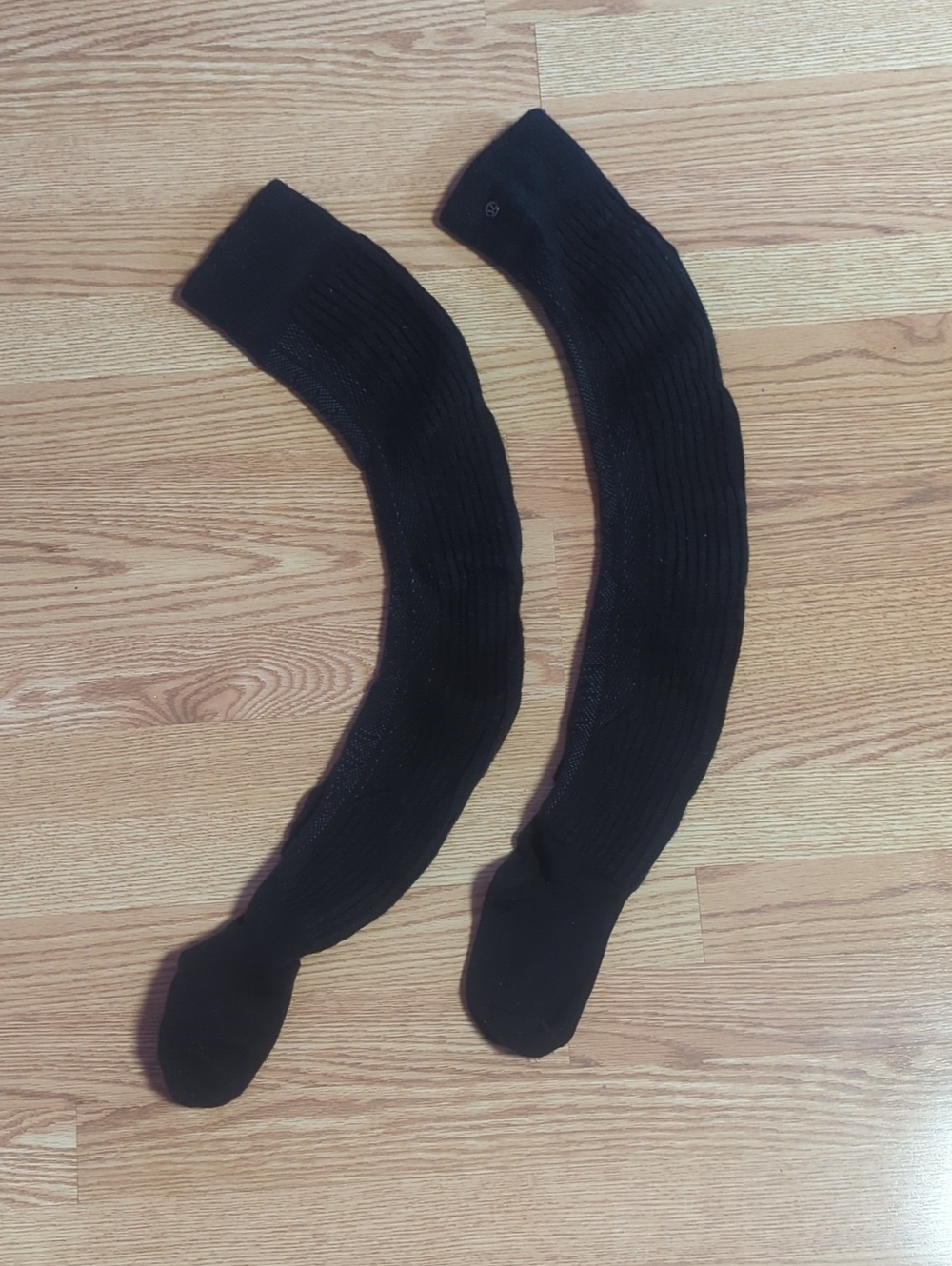 Women's Black Ribbed Over The Knee Socks